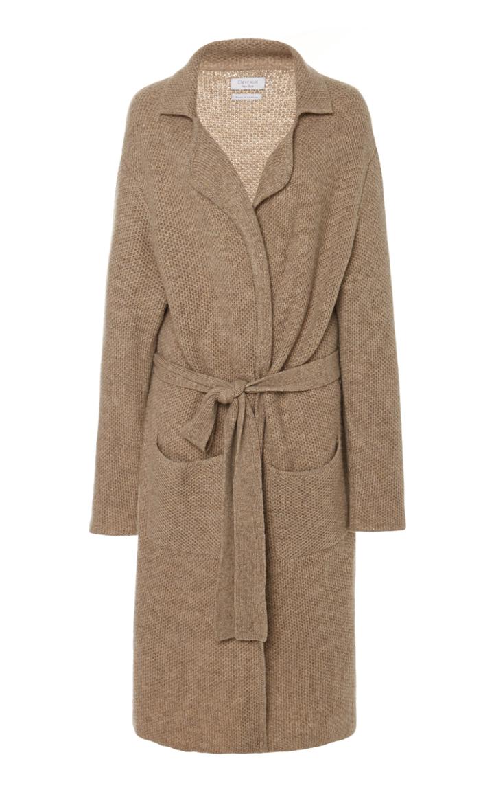 Deveaux Belted Cashmere Cardigan Coat