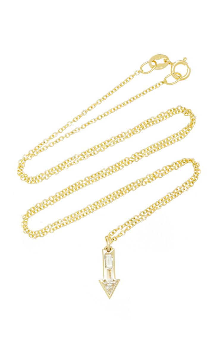 Moda Operandi Lizzie Mandler Arrow Charm Necklace With White Diamonds