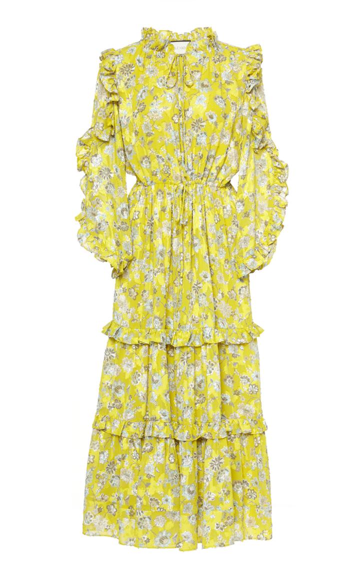Alexis Auja Tiered Floral Midi Dress