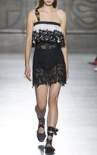 Fausto Puglisi One Sleeve Lace Dress