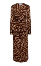 Ganni Silk Stretch Satin Square Neck Midi Dress
