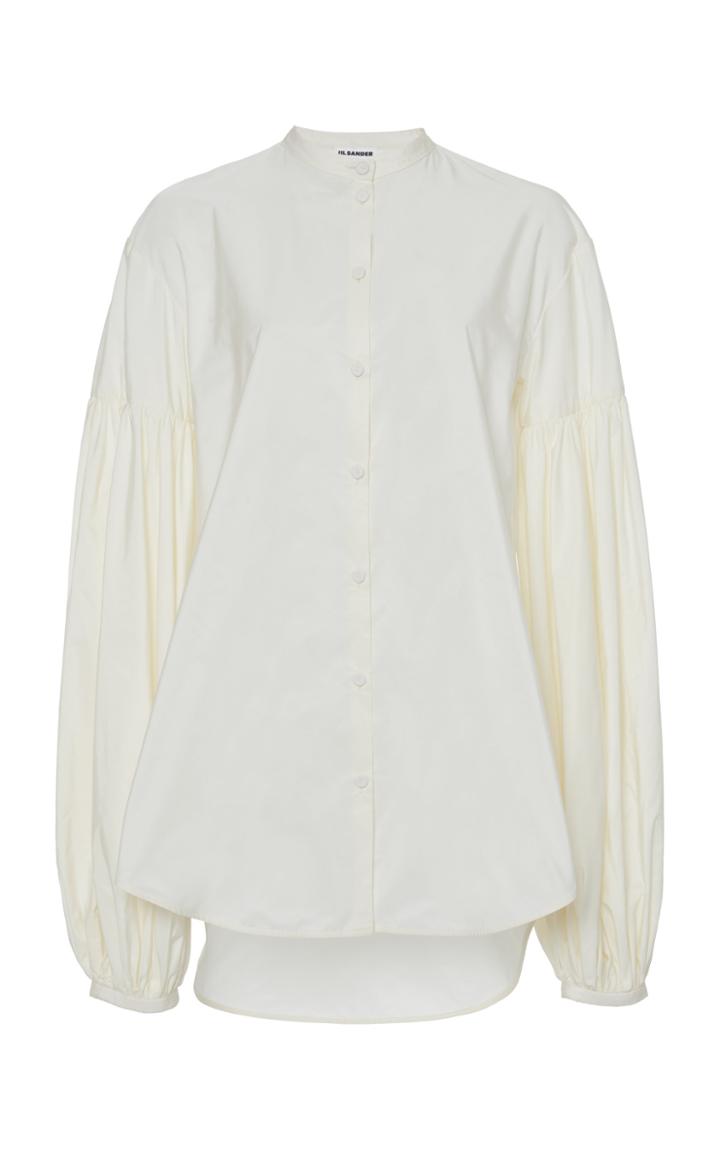 Moda Operandi Jil Sander Balloon-sleeve Satin Top