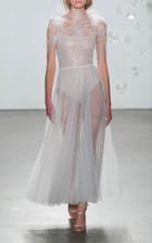 Mira Zwillinger Tati Crystal Sheer Midi Dress