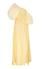 Rejina Pyo Nina Asymmetric Puffed-sleeve Organza Crinkle Dress