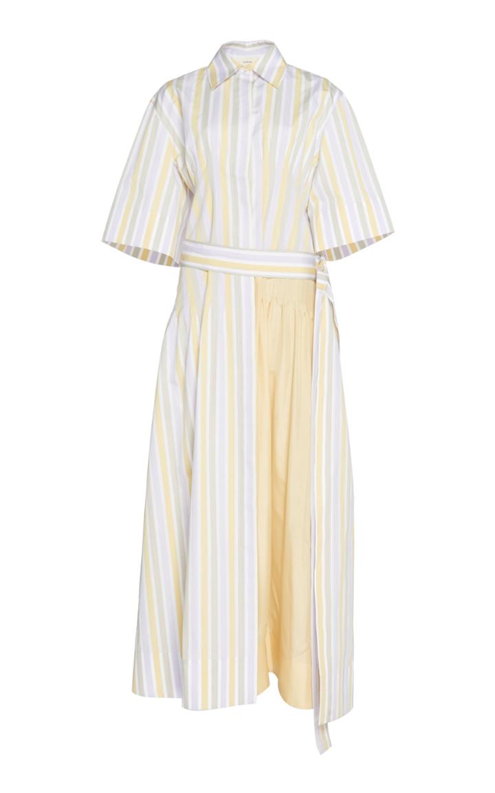 Cyclas Collared Striped Cotton-blend Dress