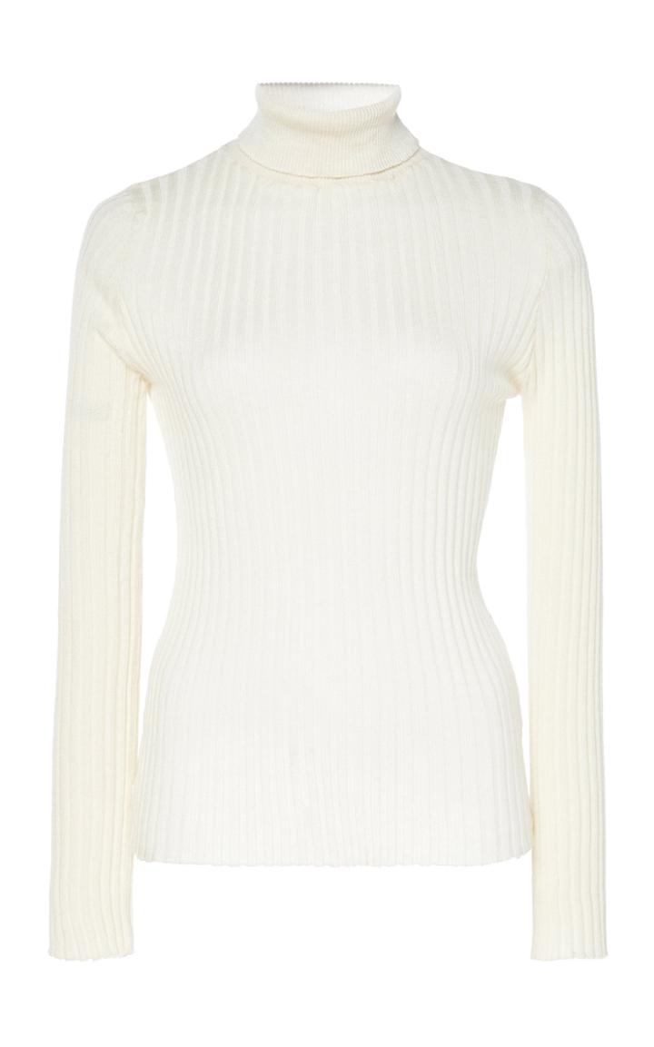 Moda Operandi Tuinch Silk-blend Ribbed-knit Turtleneck Sweater Size: M