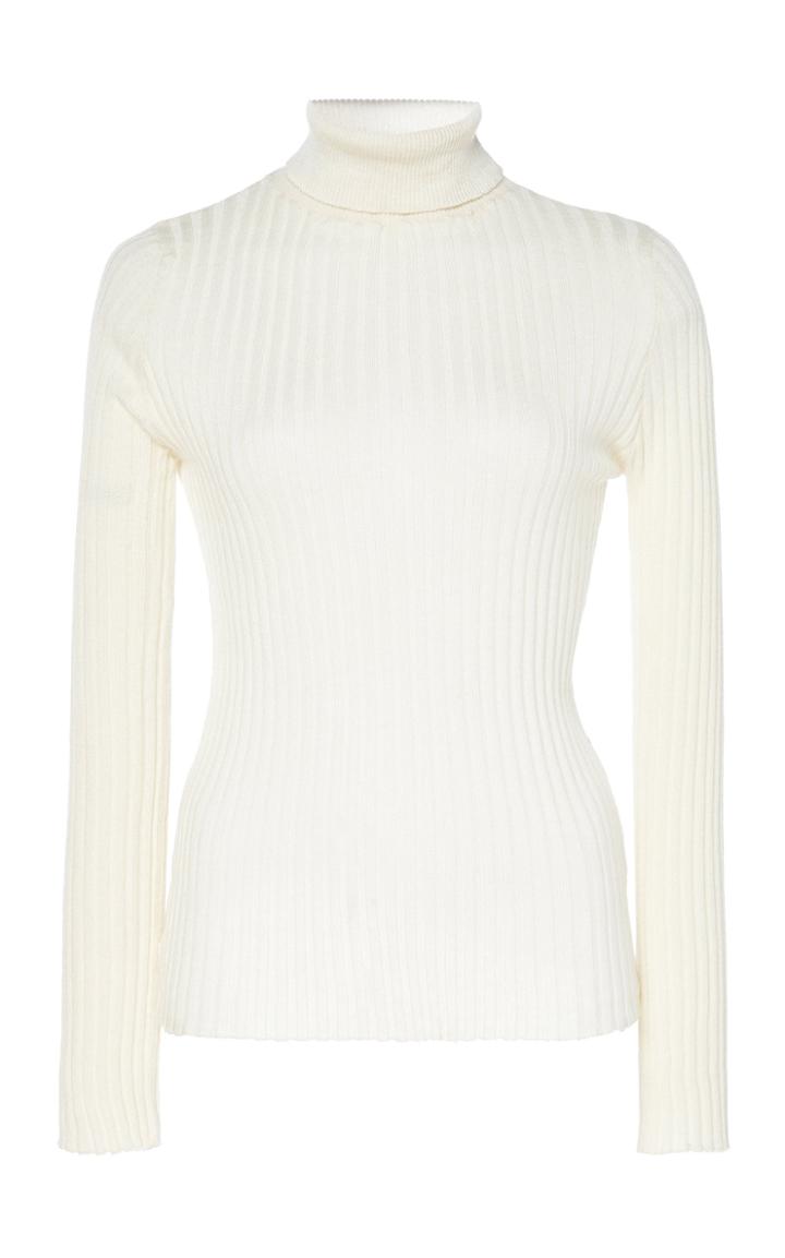 Moda Operandi Tuinch Silk-blend Ribbed-knit Turtleneck Sweater Size: M