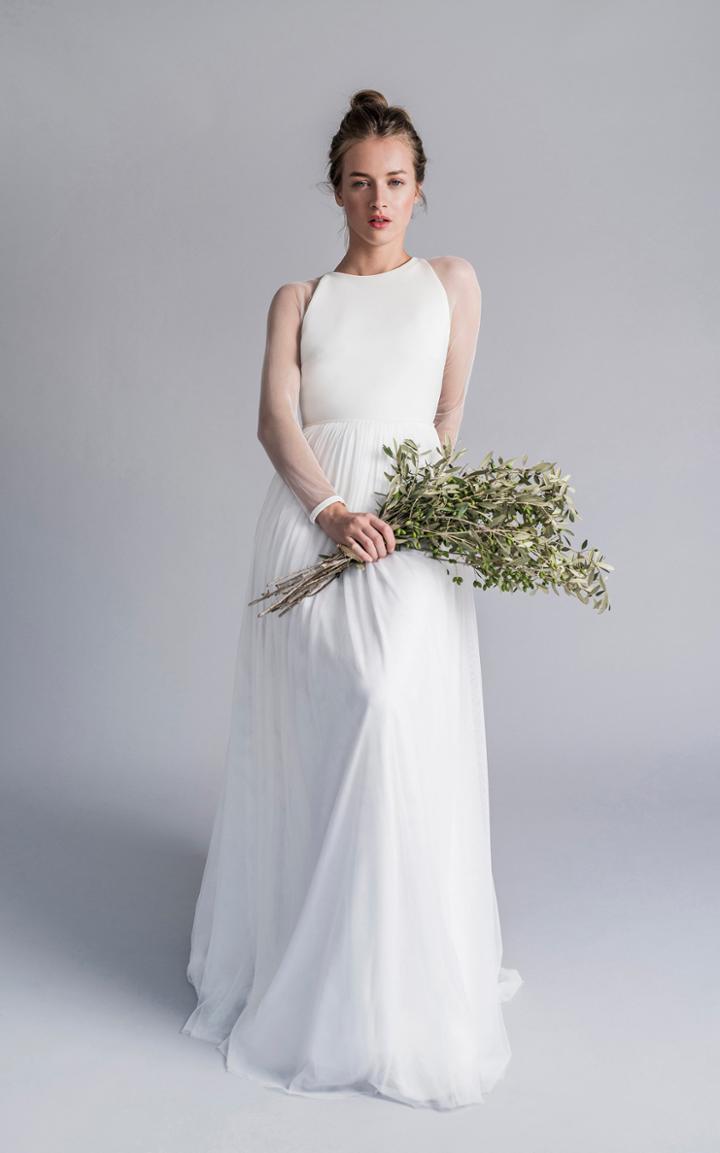 Moda Operandi Sophie Et Voila Sheer Long Sleeve Tulle Gown Size: 34