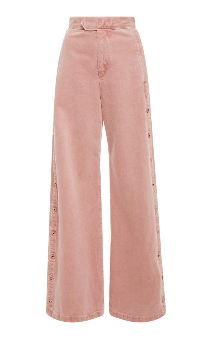Jonathan Simkhai Button Down Wide Leg Jeans