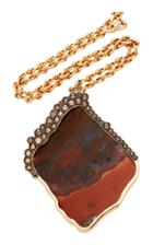 Kimberly Mcdonald Large Jasper And Brown Diamond Necklace