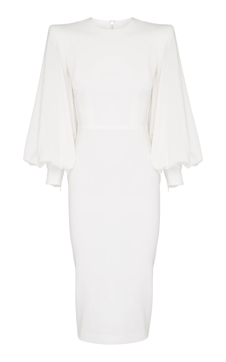 Alex Perry Blunt Structured Crepe Midi Dress