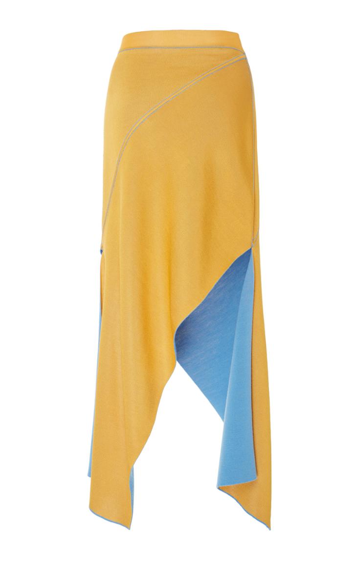 Rosetta Getty Pinwheel Asymmetrical Midi Skirt