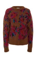 Salvatore Ferragamo Virgin Wool Floral Jacquard Sweater