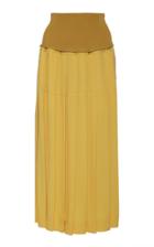 Peter Do Two-tone Pleated Crepe Maxi Skirt