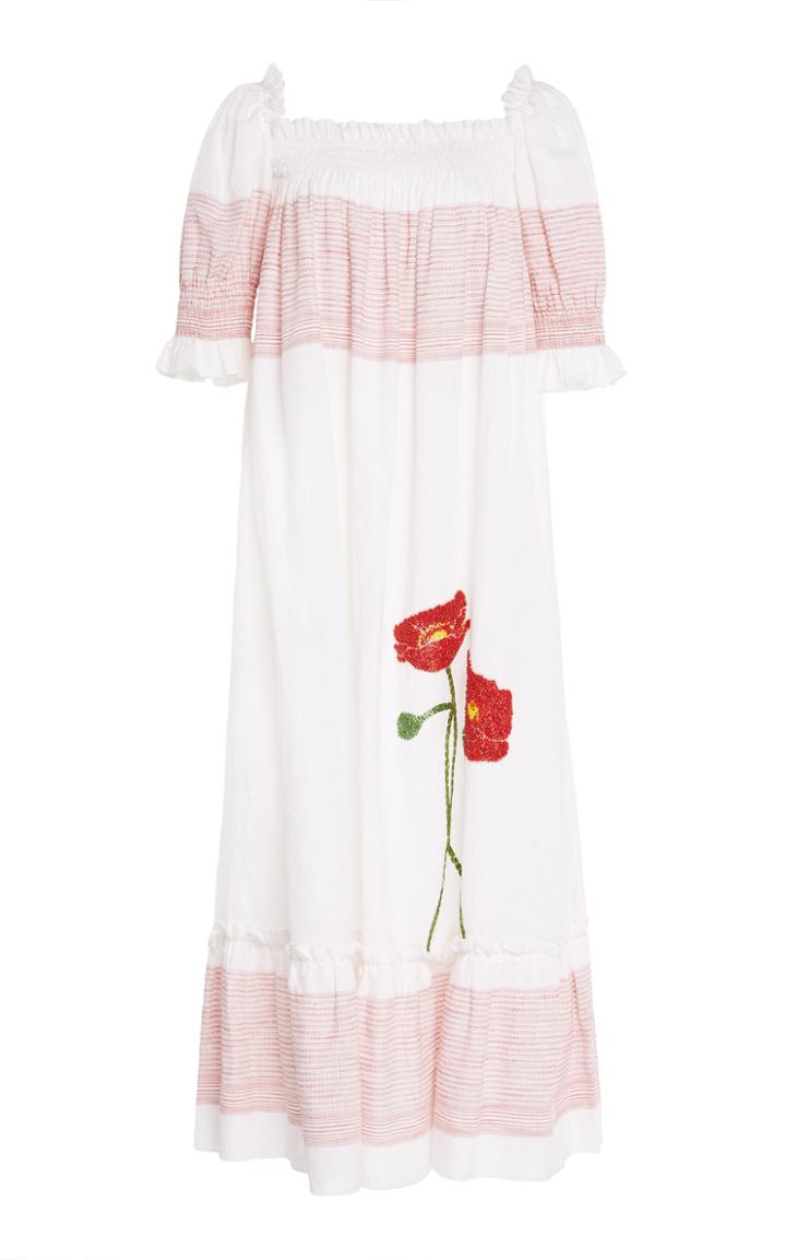 Gl Hrgel Bead Embroidered Puff Sleeve Dress