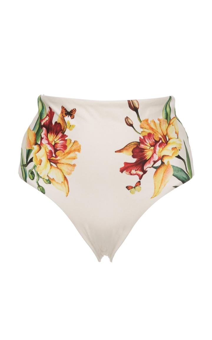 Moda Operandi Agua By Agua Bendita Alicia Nature-print High-waisted Bikini Bottom Si