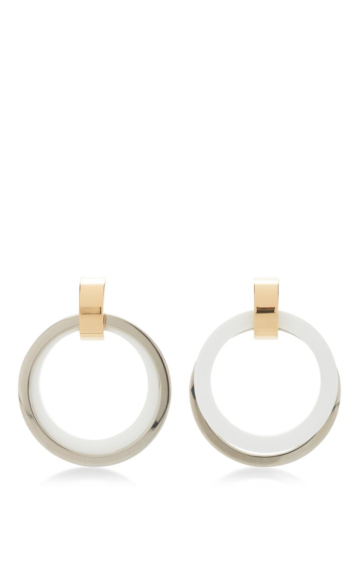 Marni Lily White Earrings With Metal