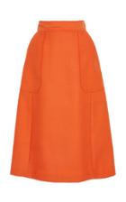 Cyclas Wool Silk-blend Midi Skirt