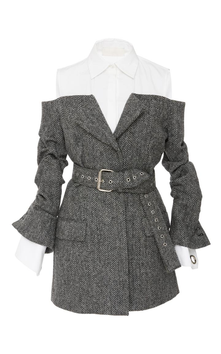 Monse Belted Herringbone Jacket