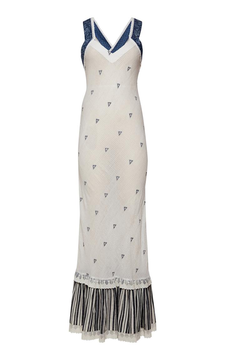 Rahul Mishra Jamdani Katagami V-neck Cotton Maxi Dress