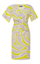 Emilio Pucci Long Sleeve Knotted Swirl V-neck Dress