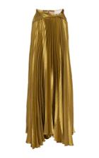 Peter Pilotto Pleated Liquid Satin Skirt
