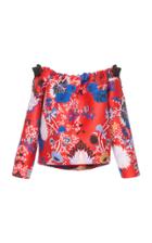 Rochas Off Shoulder Top With Little Bows