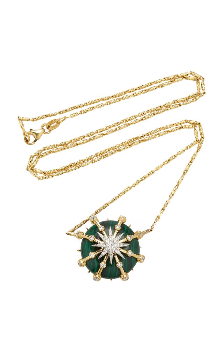 Colette Jewelry Calypso 18k Gold Malachite And Diamond Necklace