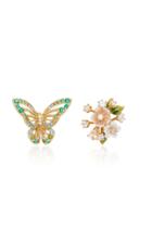 Anabela Chan M'o Exclusive 18k Yellow Gold Multi-stone Butterfly Bouquet Studs