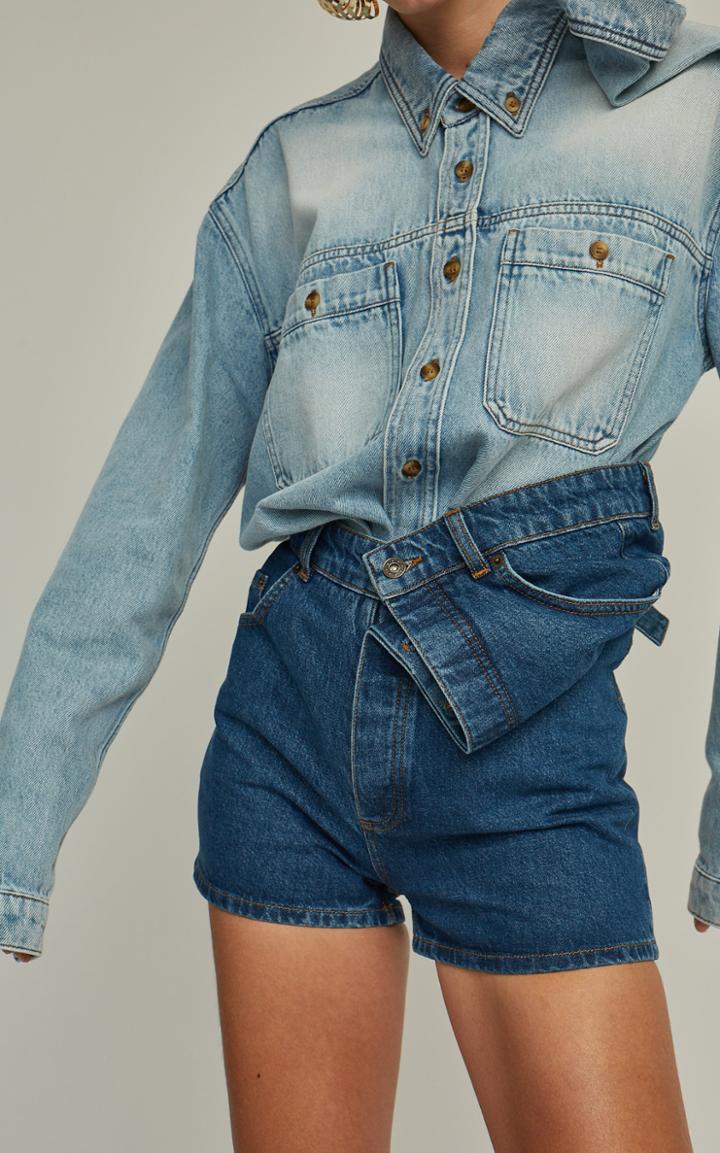 Moda Operandi Y/project Asymmetric Denim Shorts