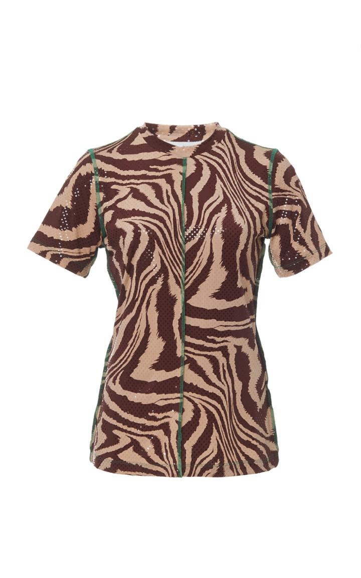 Ganni Foil Jersey Short Sleeve Top