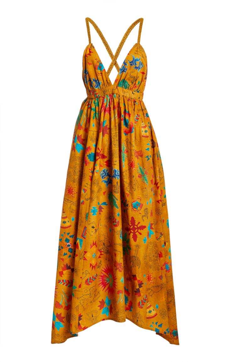 Moda Operandi Chufy Saqui Printed Cotton Canvas Dress
