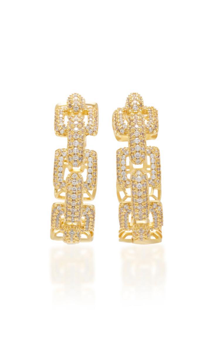 Fallon Gold-tone And Crystal Hoop Earrings