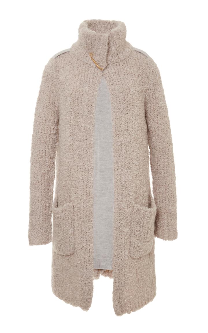 Rhie Mauve Boucle Coat With Back Pleat