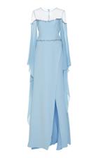 Georges Hobeika Beaded Butterfly Sleeve Gown