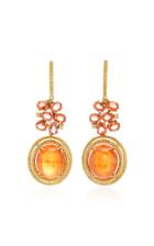 Vram One-of-a-kind Mandarin Garnet Sapphire And Yellow Diamond Earrings