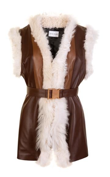 Moda Operandi Joshua Millard Awassi Shearling-trimmed Leather Vest