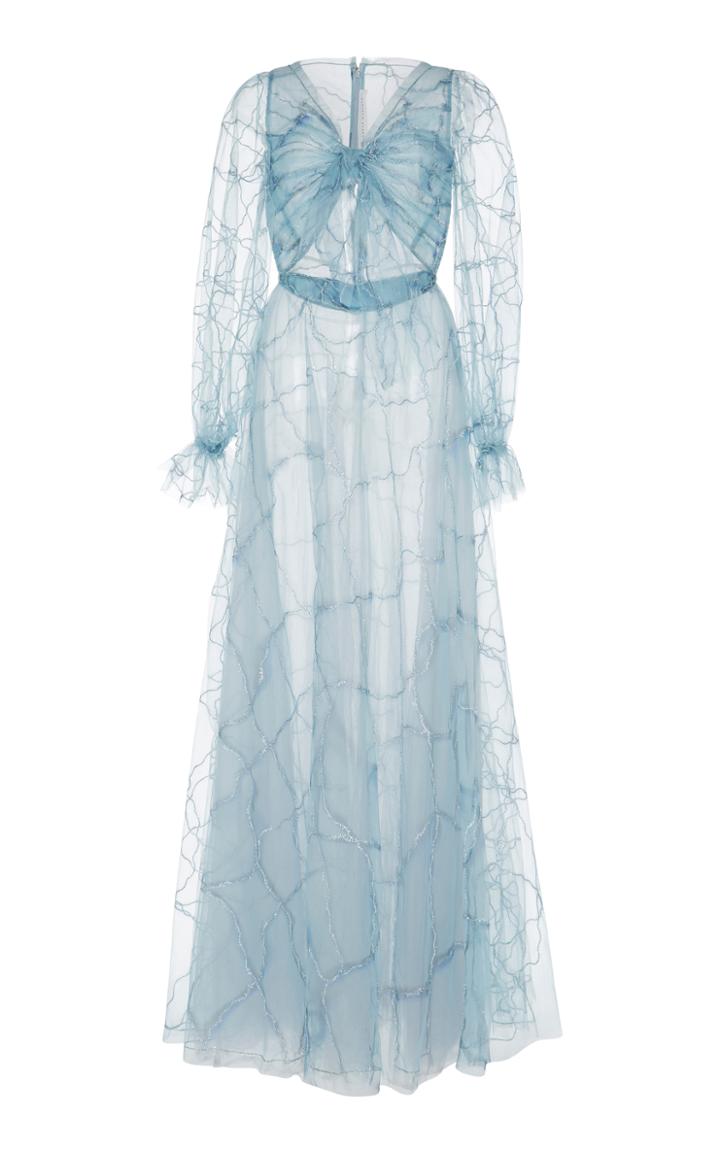 Sandra Mansour Fond De Piscine Sheer Embroidered Dress