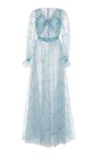 Sandra Mansour Fond De Piscine Sheer Embroidered Dress
