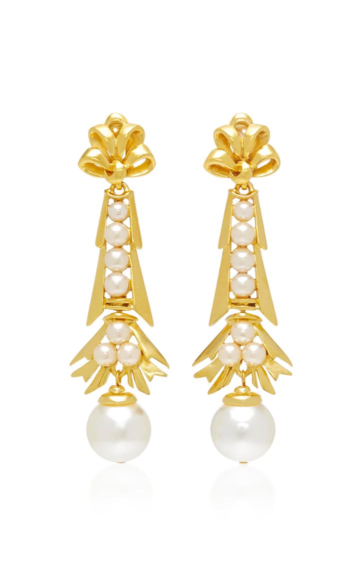 Ben Amun Gold-plated Brass And Pearl Earrings