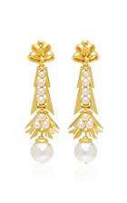Ben Amun Gold-plated Brass And Pearl Earrings