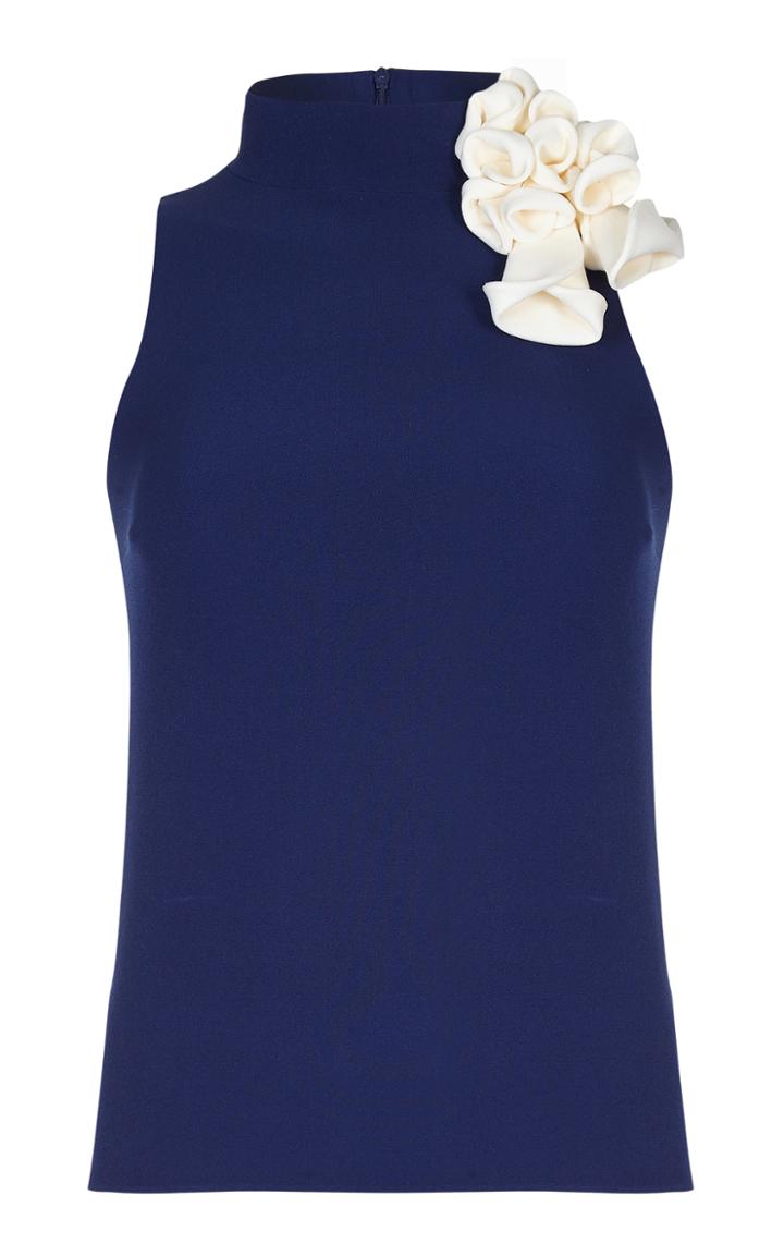 Safiyaa Judea Mock Neck Applique Top