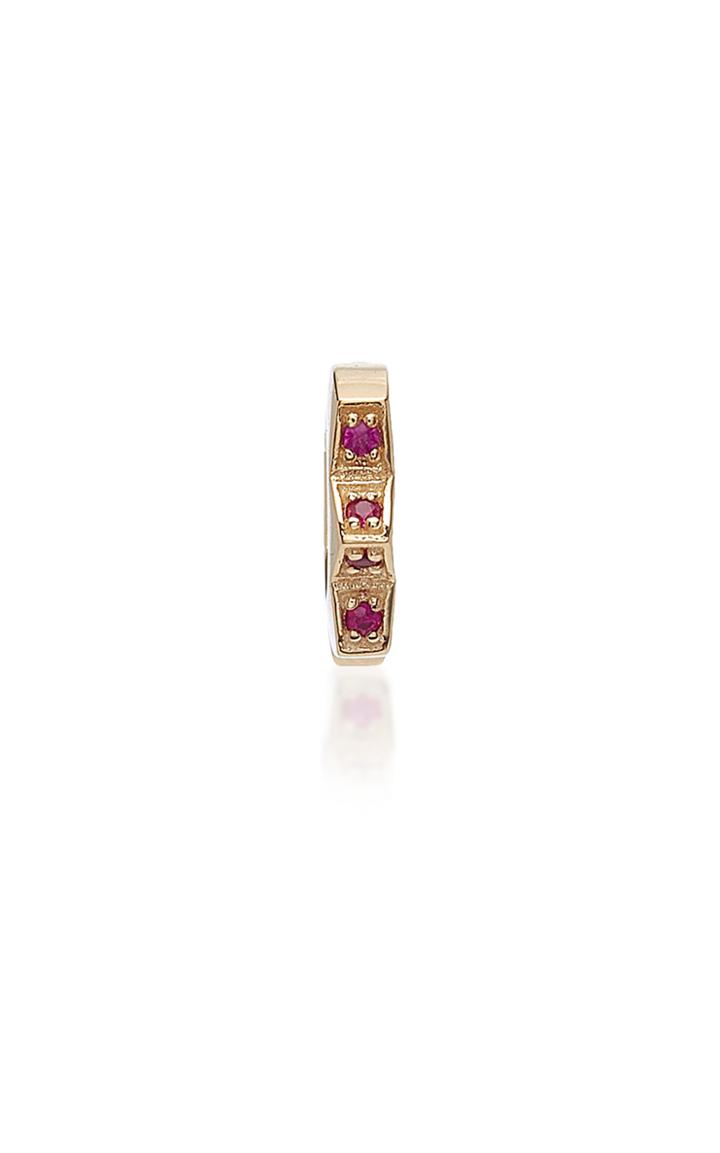 Alison Lou Single Ruby Stelle Huggie Earring