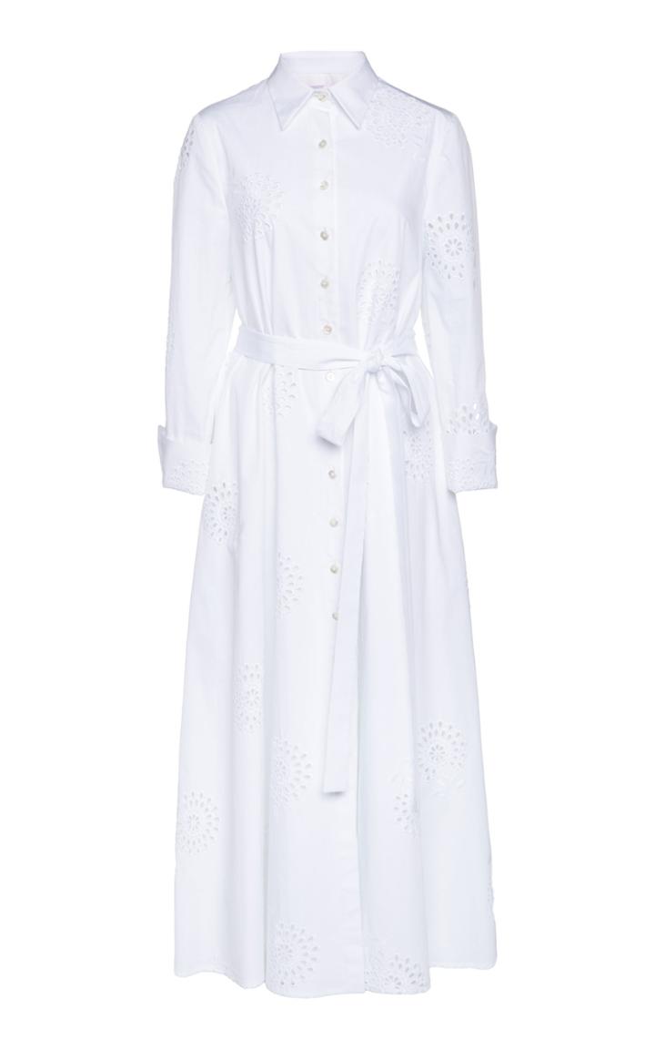 Carolina Herrera 3/4 Sleeve Button Down Shirt Dress