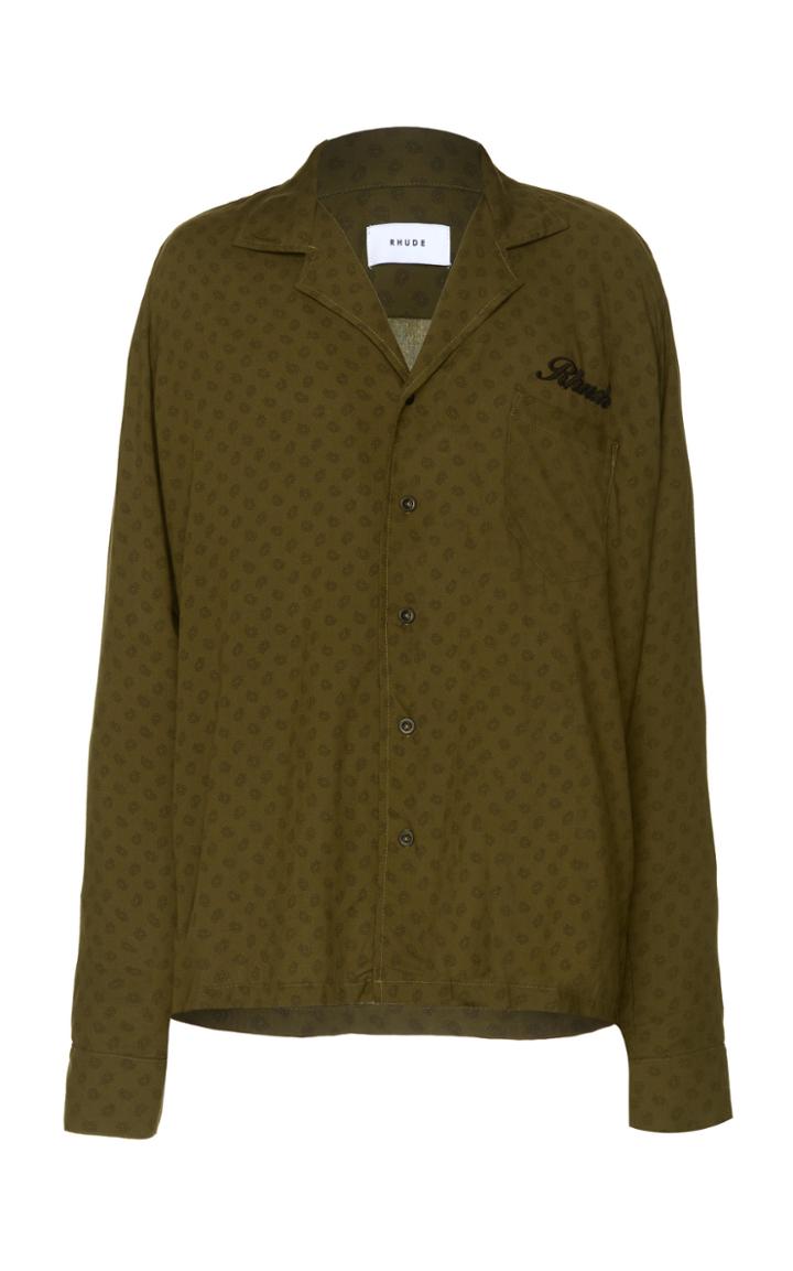 Rhude Logo-printed Jersey Hawaiian Shirt