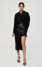 Moda Operandi Rachel Gilbert Ellis Feather-trimmed Sequined Midi Skirt