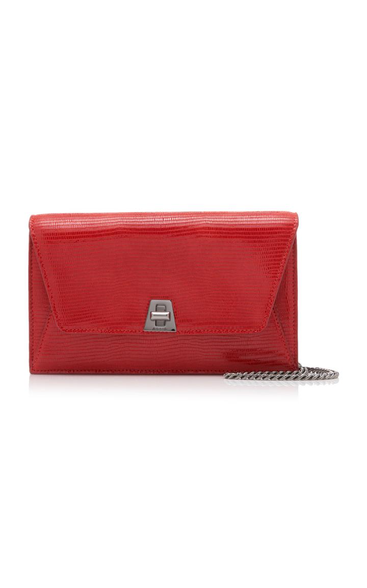 Akris Anouk Envelope Lizard Lame Leather Bag