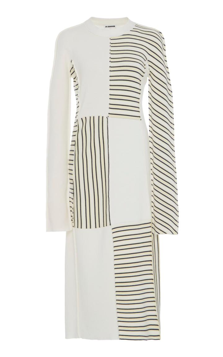 Jil Sander Stripe Patch Wool Dress