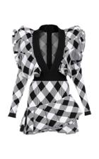 Moda Operandi Balmain Ruffled Gingham Jacquard-knit Mini Dress