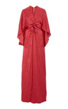 Rosie Assoulin Knotted Cutout Floral Satin-jacquard Gown
